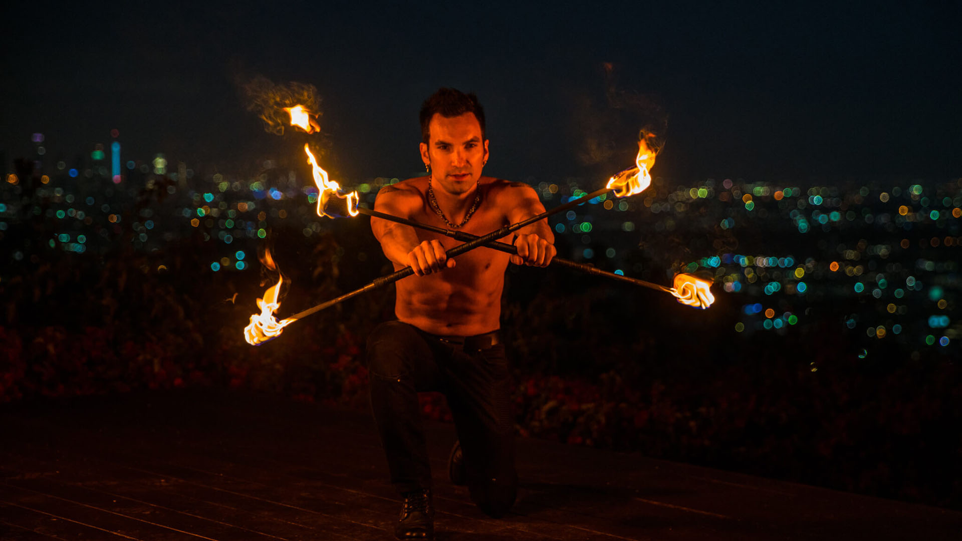Los Angeles Fire Show Performer Tetro Magic